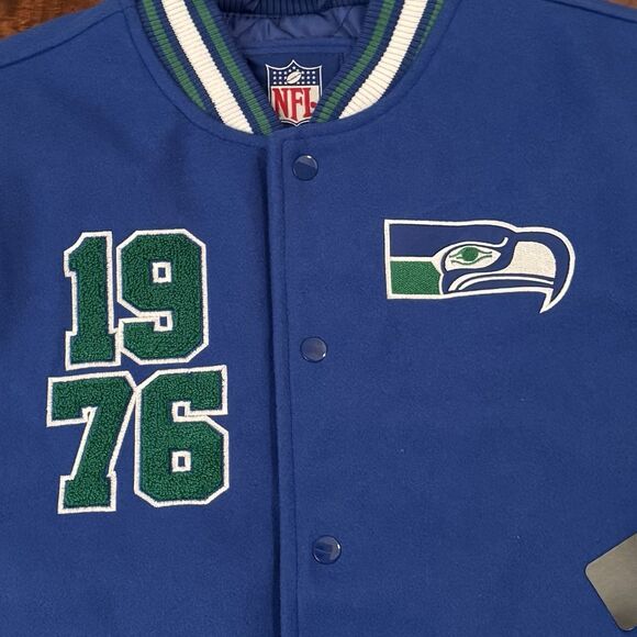 Seattle Seahawks Retro NFL Varsity Letterman Jacket - Picture 3 of 9